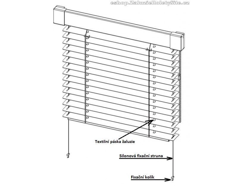 Textilní páska pro stahování/vytahování horizontální žaluzie